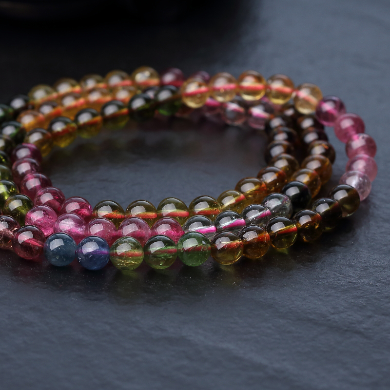 彩虹碧玺多圈手串-红掌柜