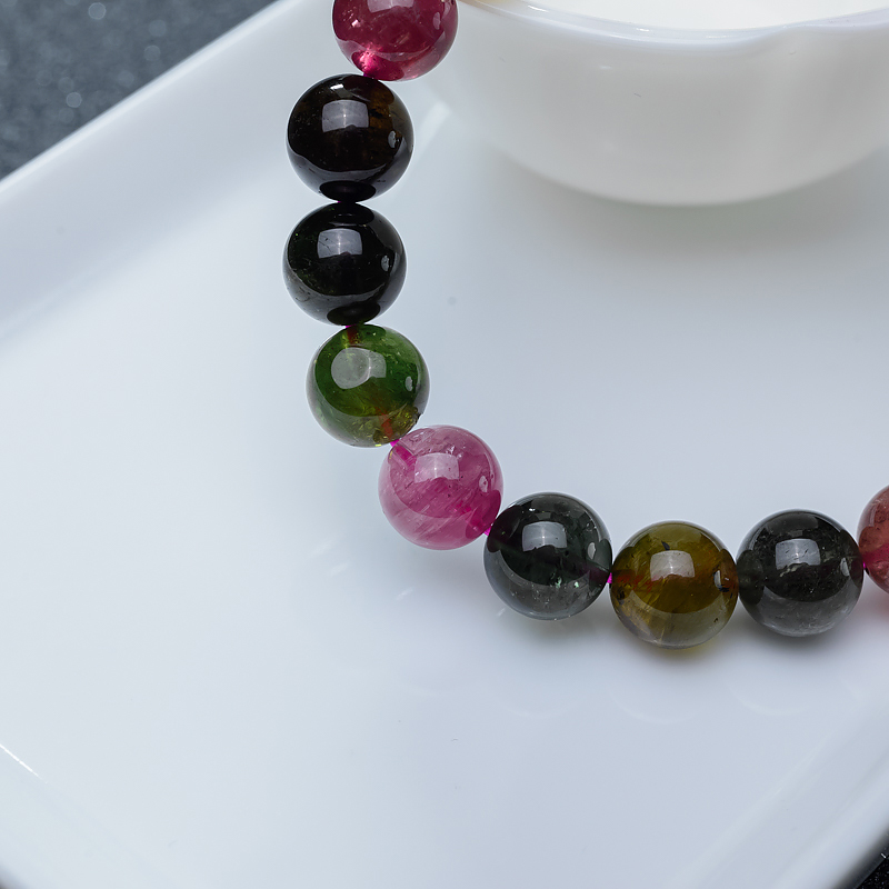 彩虹碧玺手串-红掌柜