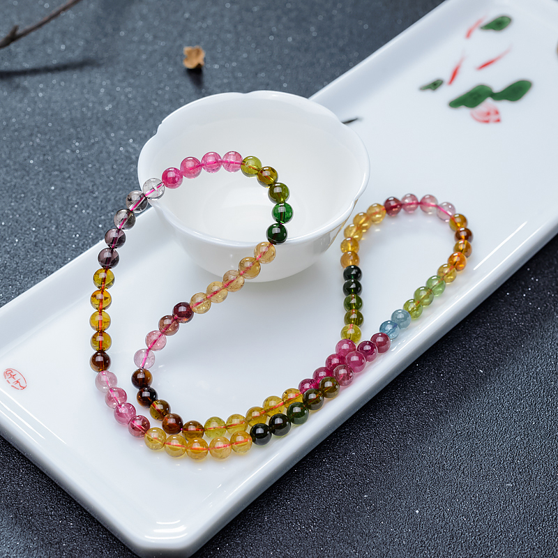 6.5mm碧玺多圈手串-红掌柜