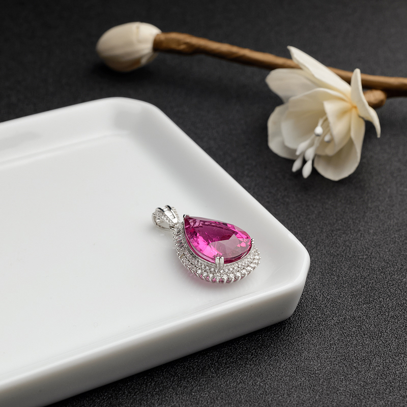 天然碧玺吊坠-红掌柜