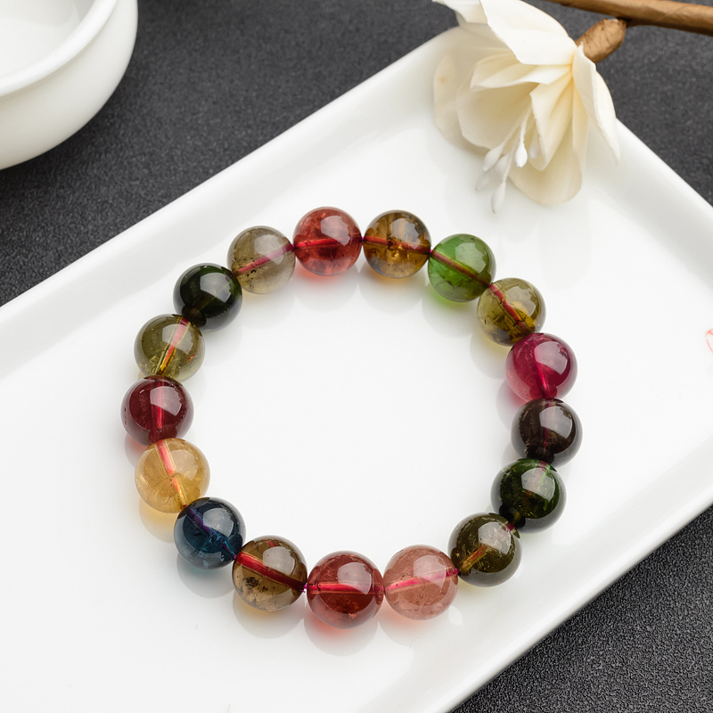 12mm碧玺手串-红掌柜