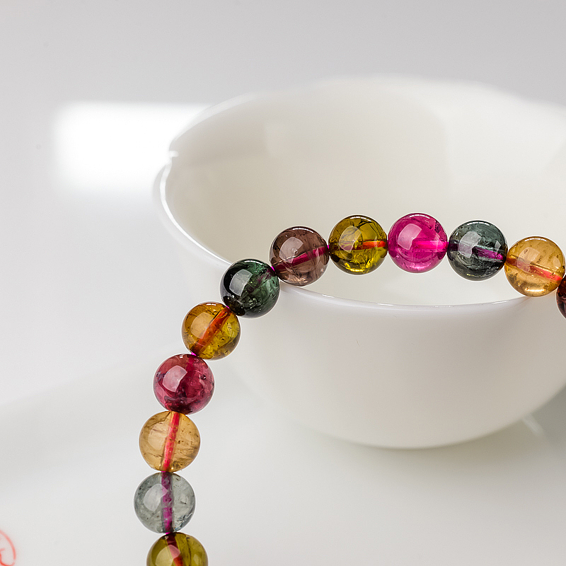 7.5mm碧玺手串-红掌柜