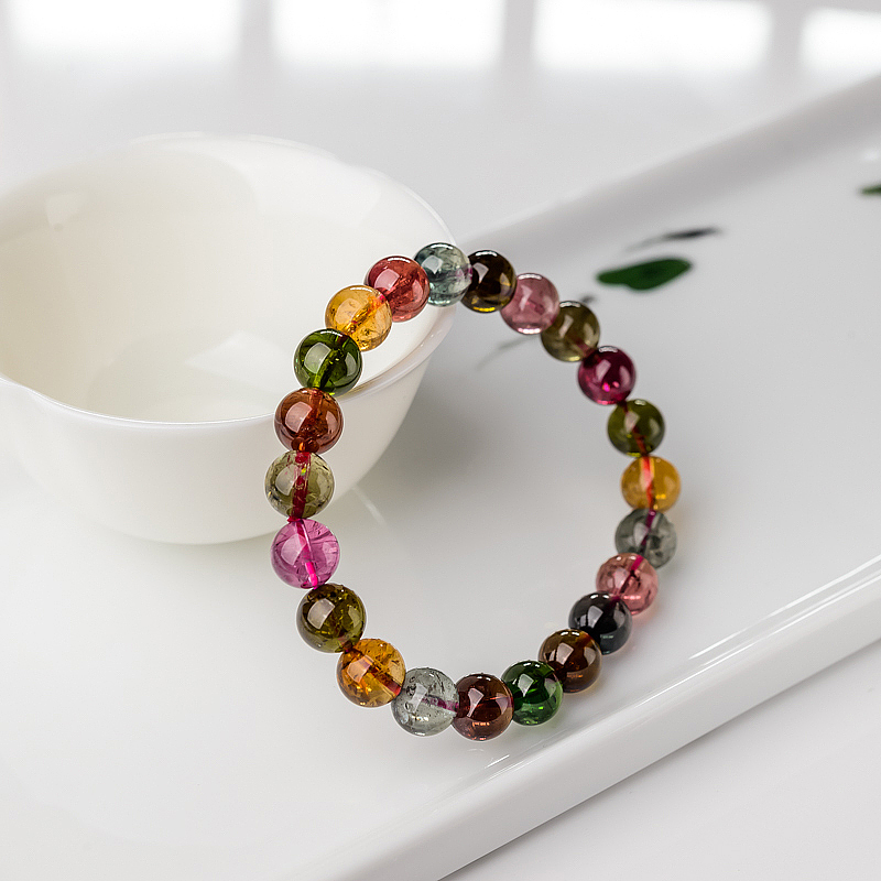 8.5mm碧玺单圈手串-红掌柜