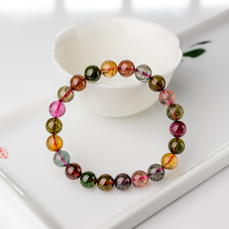 8.5mm彩虹碧玺手串-红掌柜