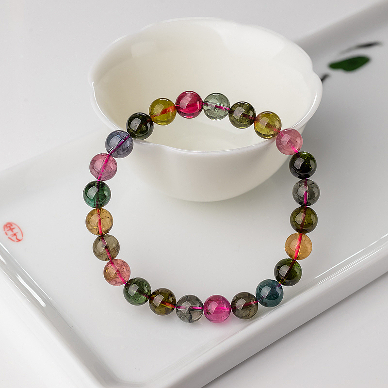 8mm碧玺手串-红掌柜