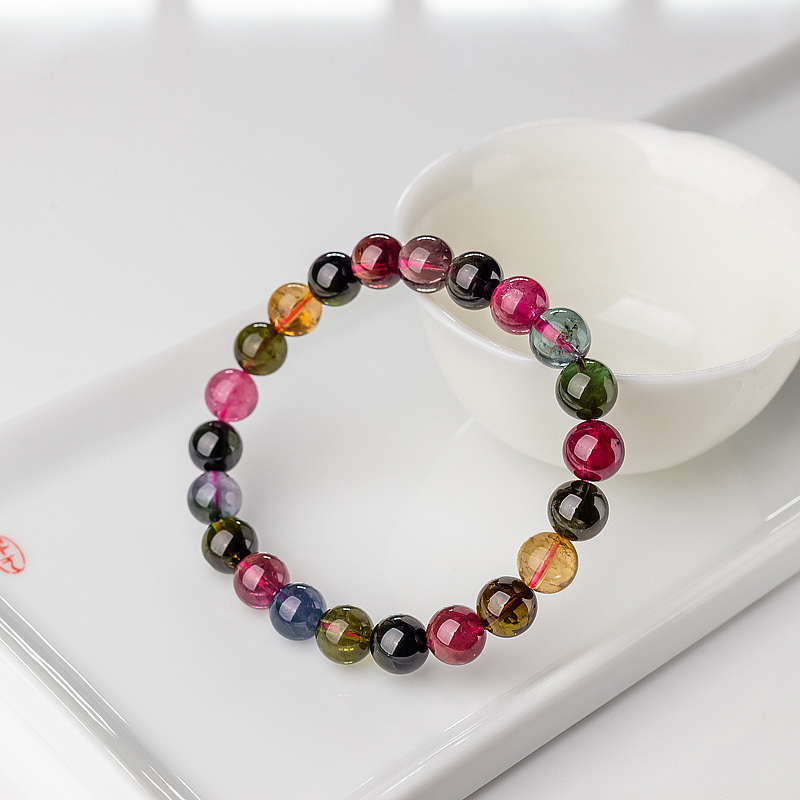 8.5mm碧玺单圈手串-红掌柜