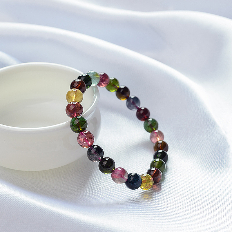 7.5mm天然碧玺手串-红掌柜