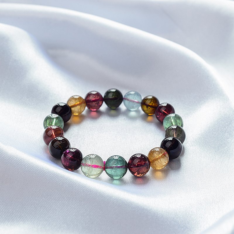 11mm巴西天然碧玺手串-红掌柜