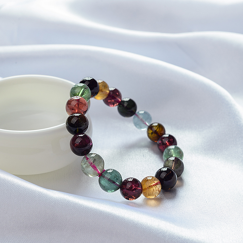 11mm天然碧玺手串-红掌柜