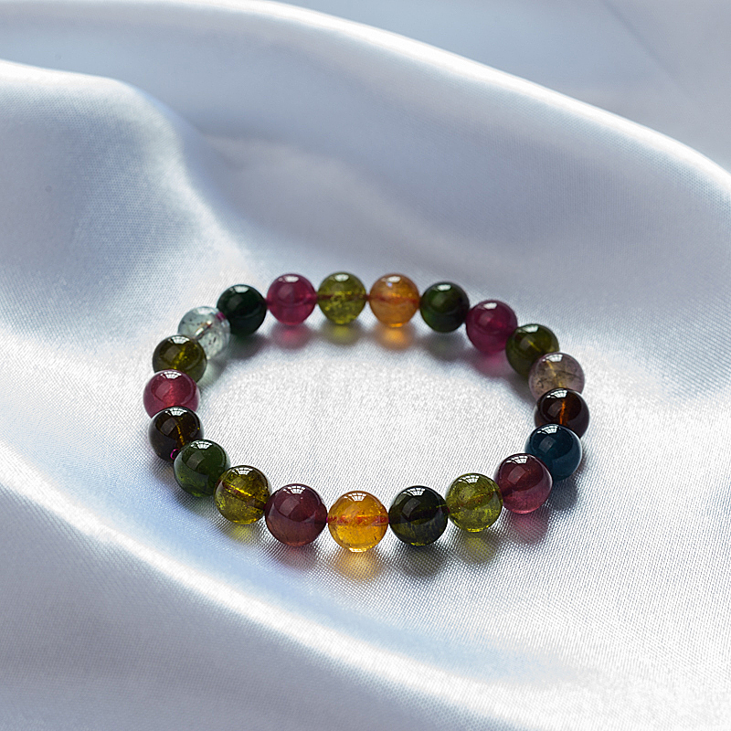 8.5mm巴西天然碧玺手串-红掌柜