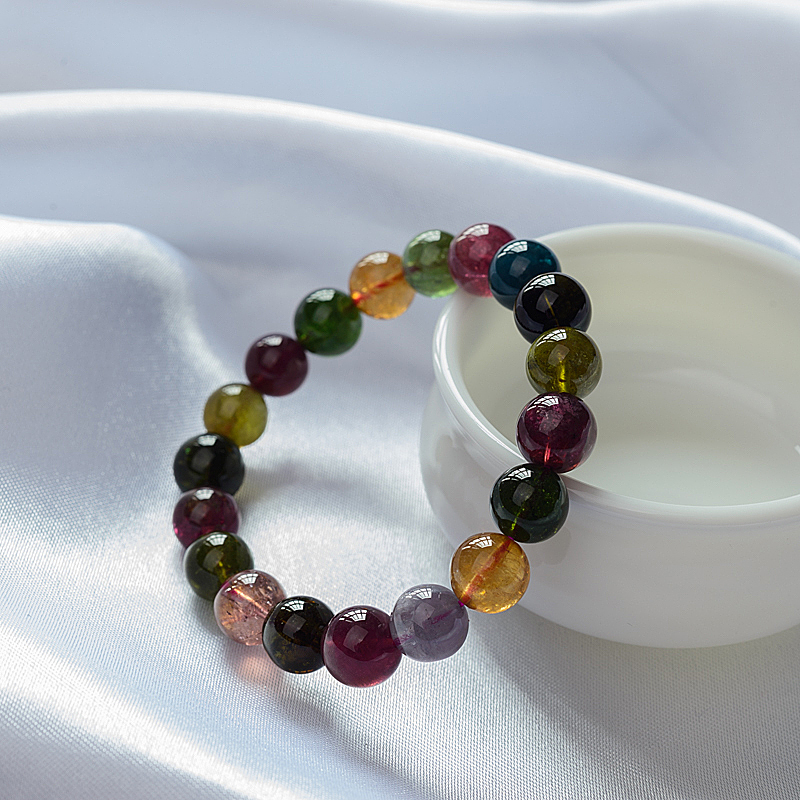 巴西天然碧玺手串-红掌柜