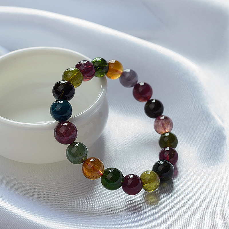 10mm天然碧玺手串-红掌柜