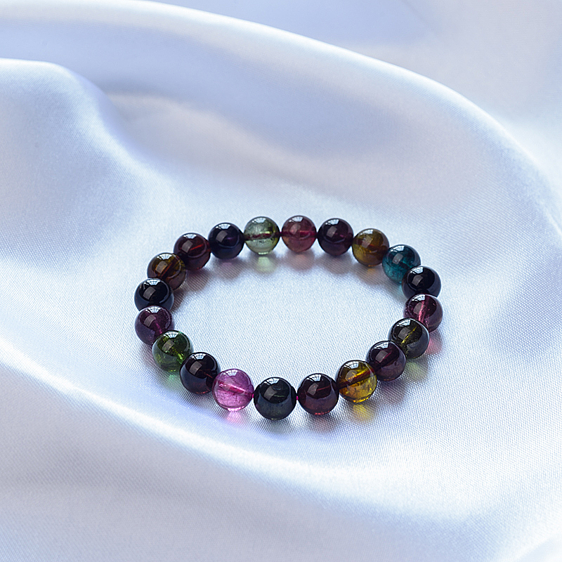 9mm巴西天然碧玺手串-红掌柜