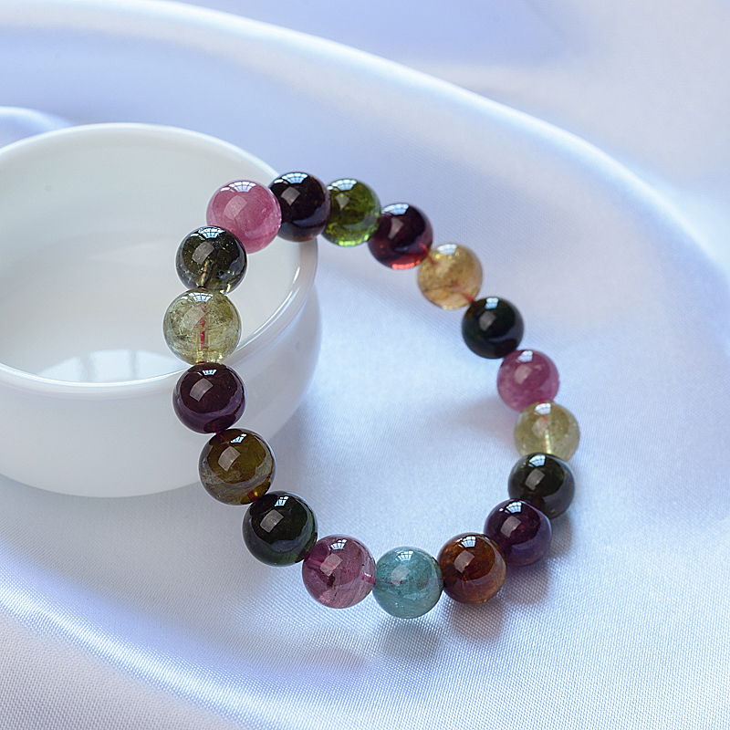 11mm天然碧玺手串-红掌柜