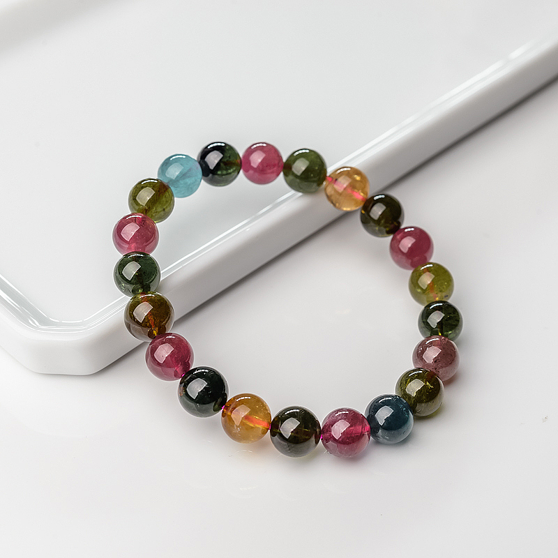 9mm碧玺单圈手串-红掌柜