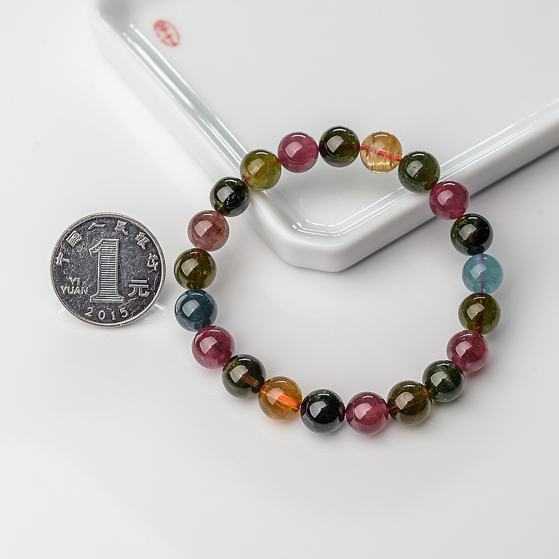 彩虹碧玺手串-红掌柜