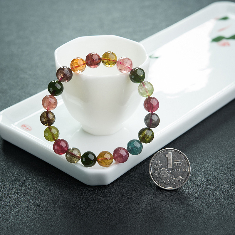 彩虹碧玺手串-红掌柜