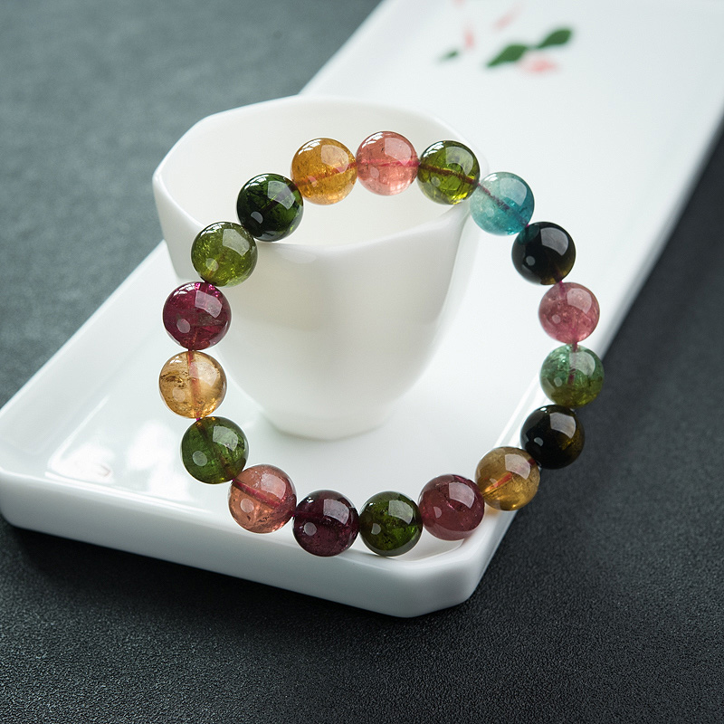 11.5mm碧玺单圈手串-红掌柜