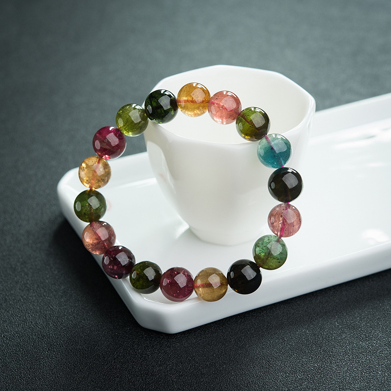 11.5mm彩虹碧玺手串-红掌柜