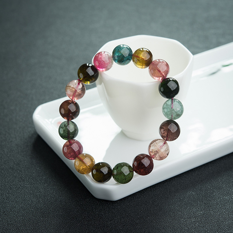12mm彩虹碧玺手串-红掌柜