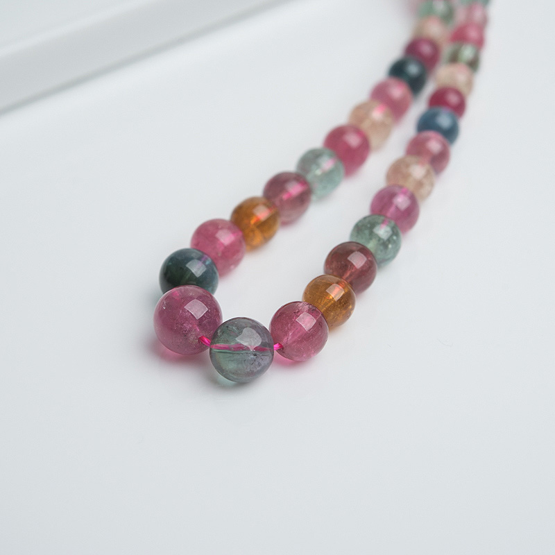 巴西彩虹碧玺项链-红掌柜