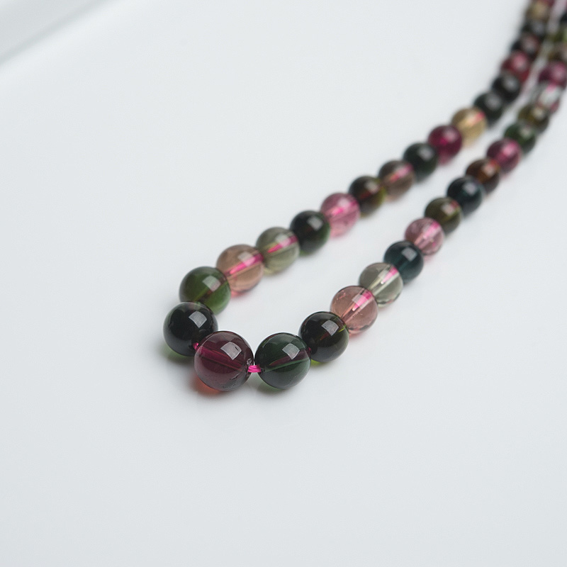 巴西彩虹碧玺项链-红掌柜