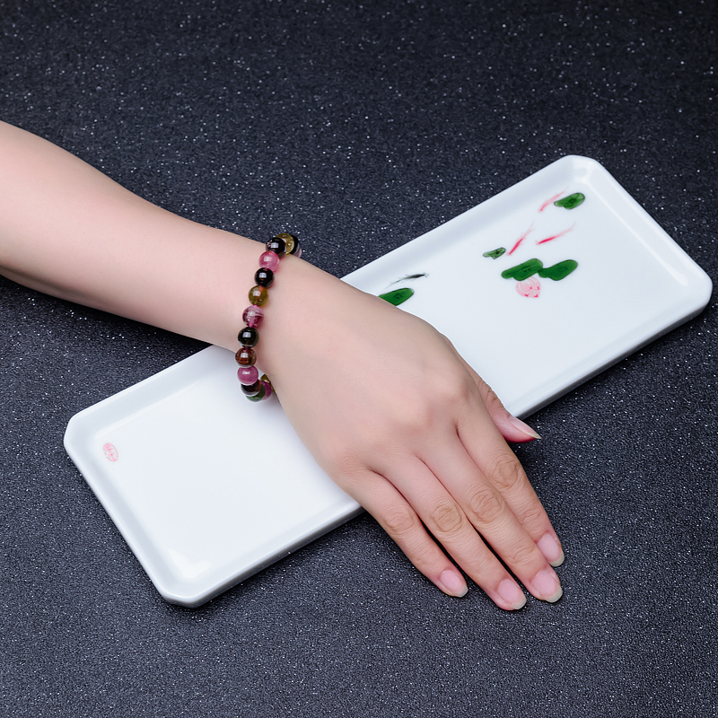 8.5mm彩虹巴西碧玺手串-红掌柜