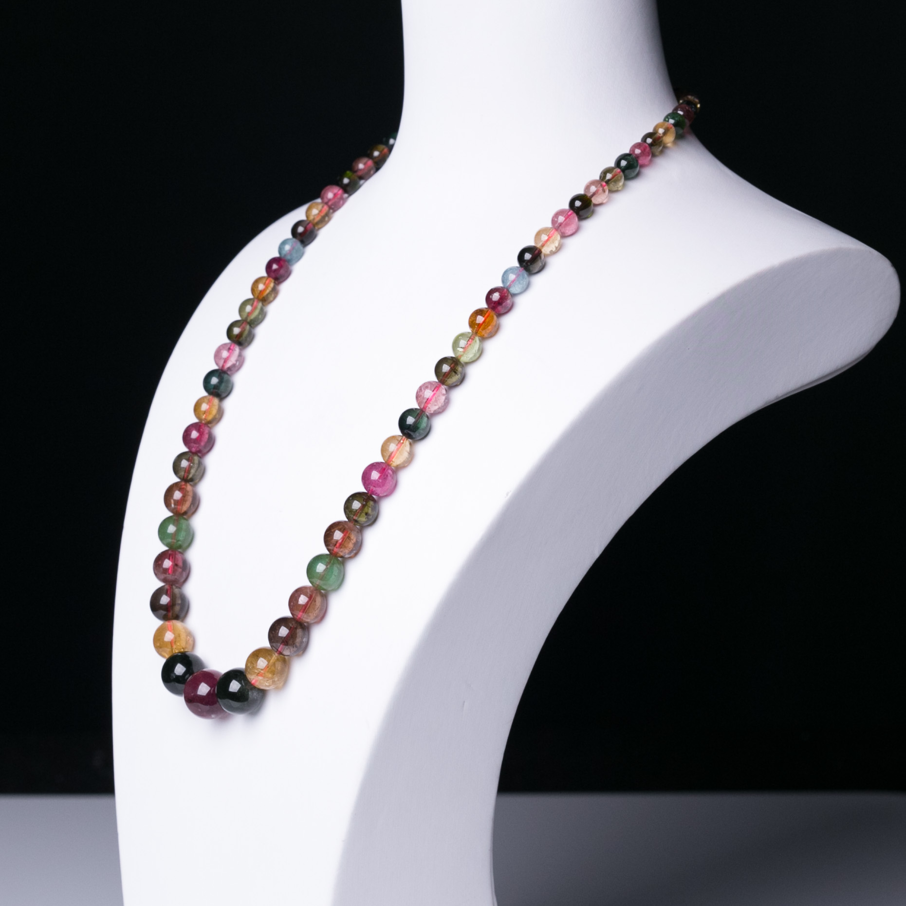 巴西天然碧玺塔链-红掌柜