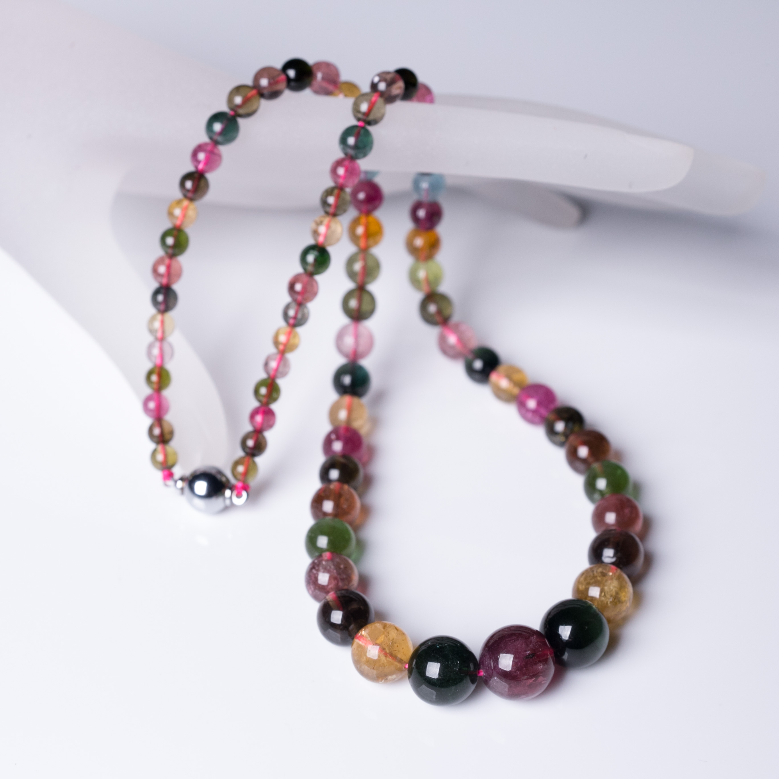 彩虹天然碧玺塔链-红掌柜