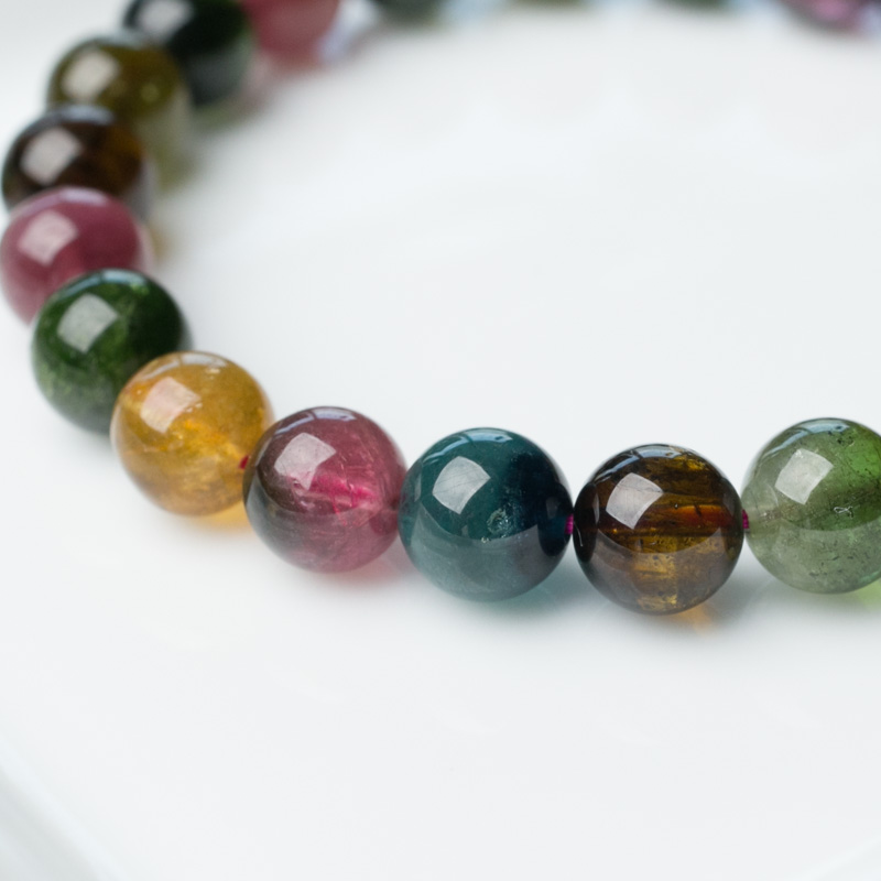 彩虹碧玺手串-红掌柜