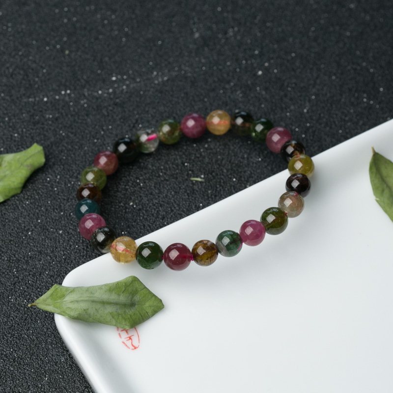 彩虹碧玺手串-红掌柜