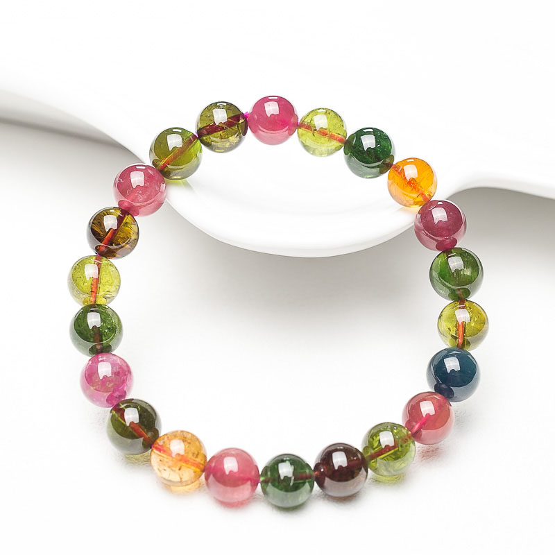 8.5mm彩虹碧玺单圈手串-红掌柜