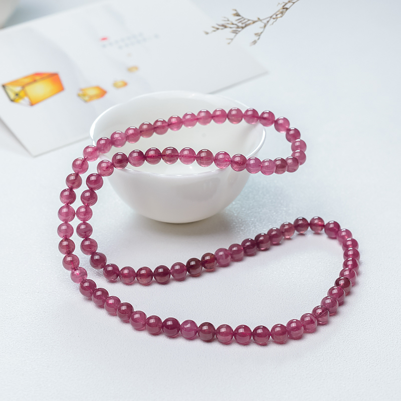 6.5mm碧玺多圈手串-红掌柜