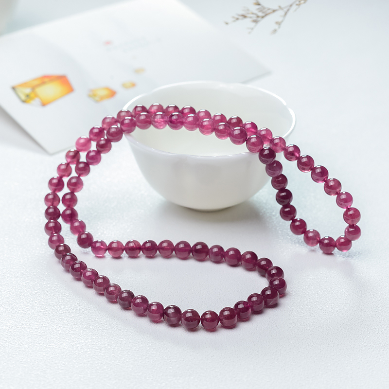 6.5mm碧玺多圈手串-红掌柜