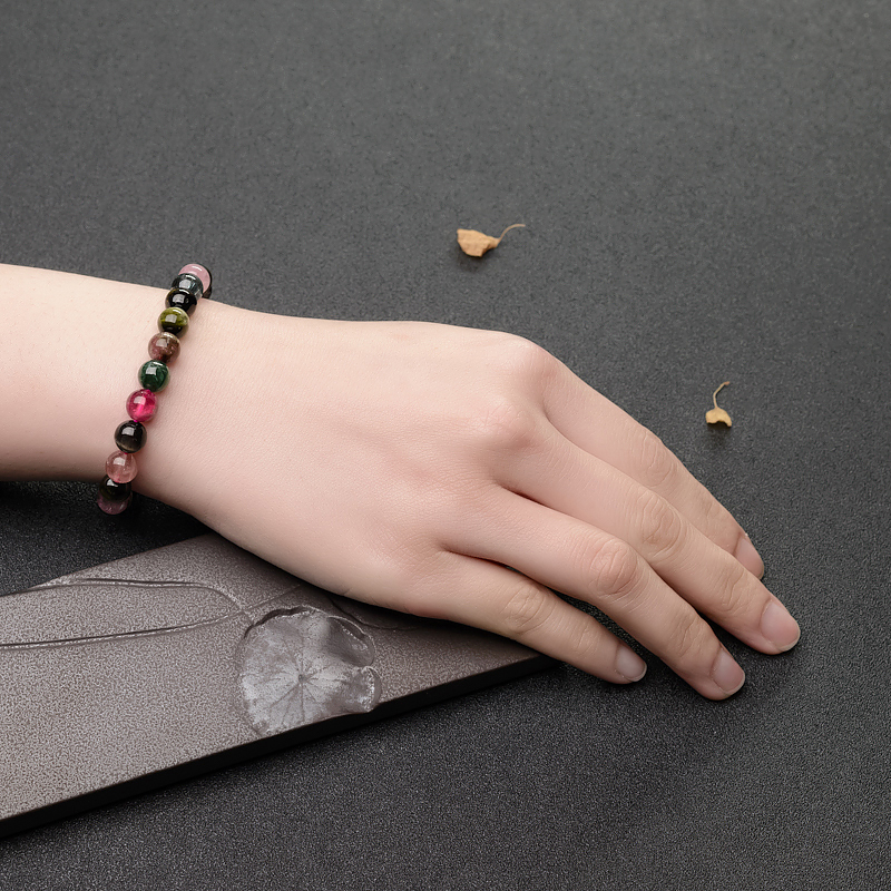 巴西彩虹碧玺手串-红掌柜