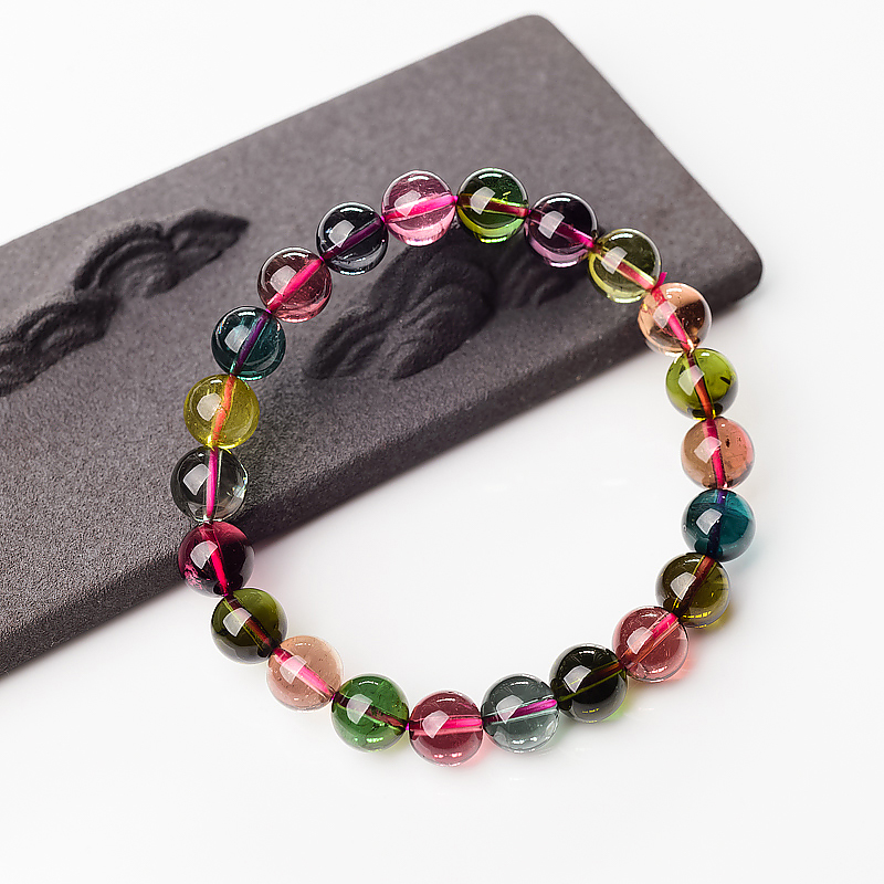 8mm彩虹碧玺手串-红掌柜