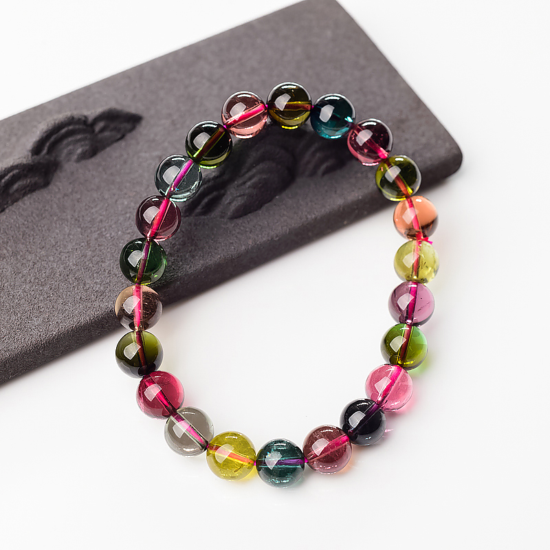 彩虹碧玺手串-红掌柜