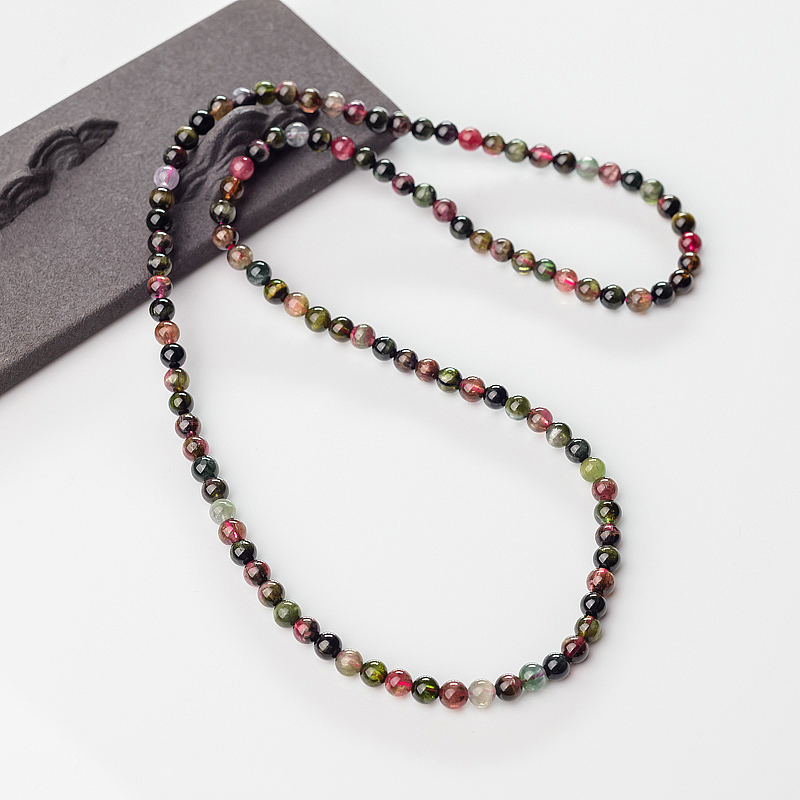 天然巴西6mm猫眼彩虹碧玺手串-红掌柜