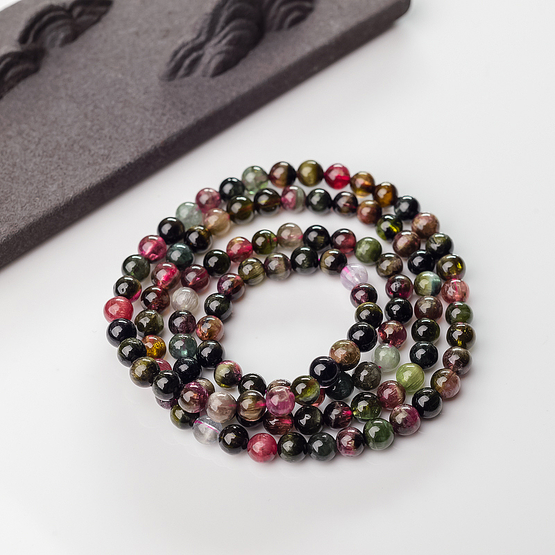 彩虹碧玺手串-红掌柜