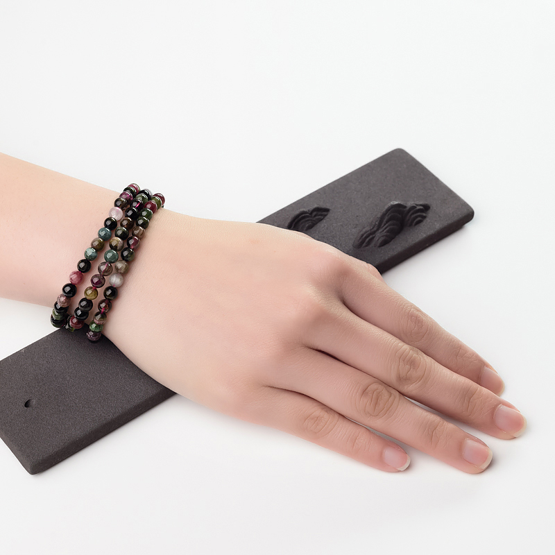 天然猫眼彩虹碧玺手串-红掌柜