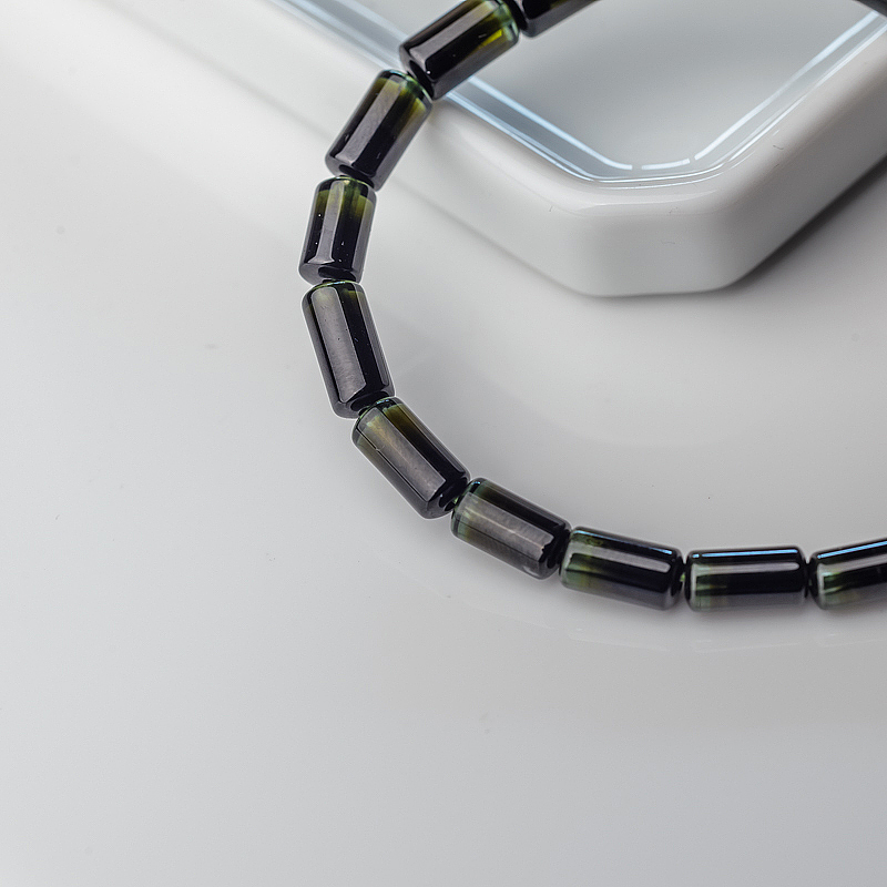 天然双色碧玺手串-红掌柜