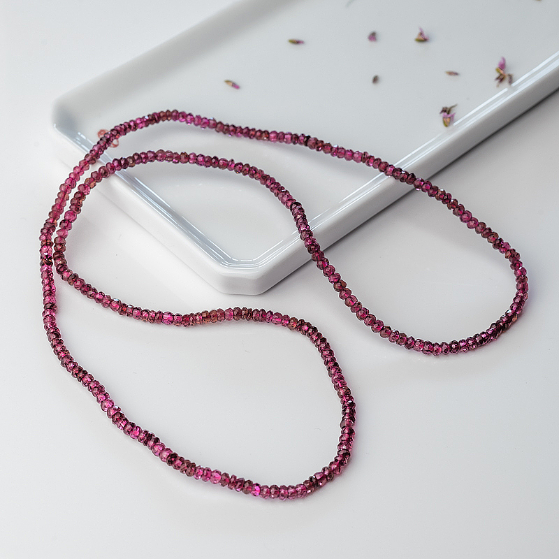 粉色碧玺碟珠多圈手串-红掌柜