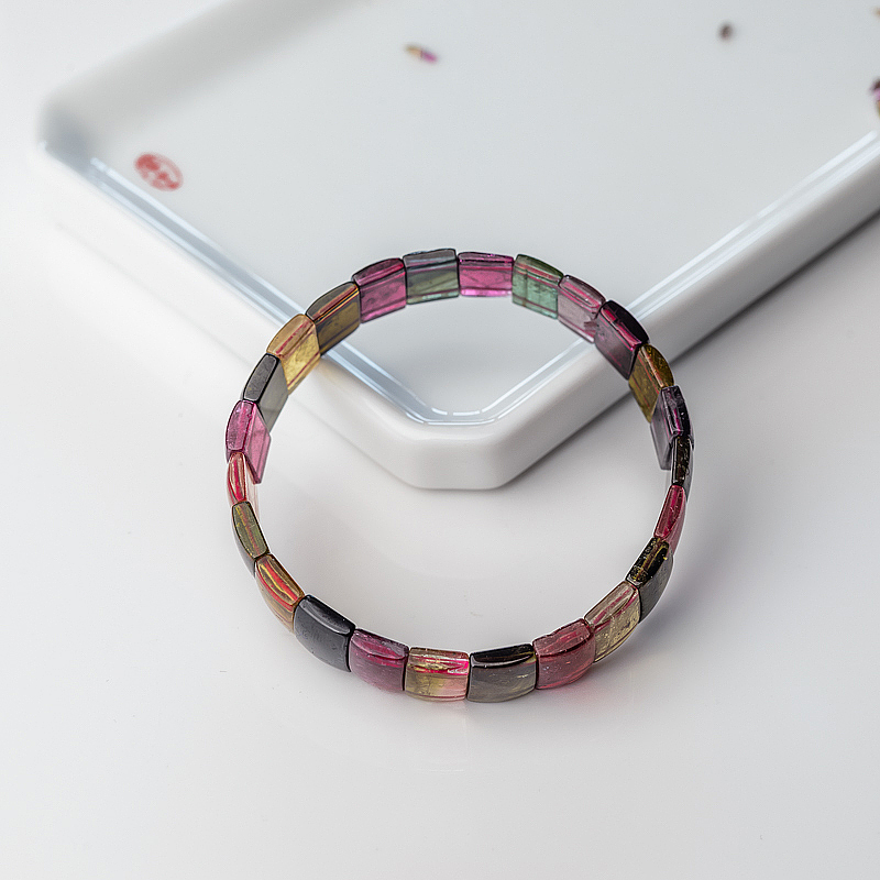 彩色碧玺手串-红掌柜