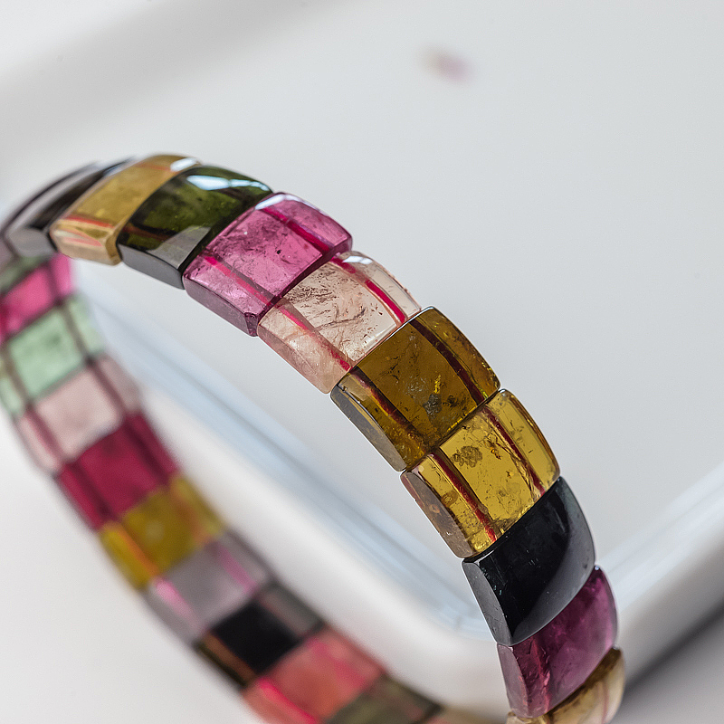 天然巴西碧玺单圈手串-红掌柜