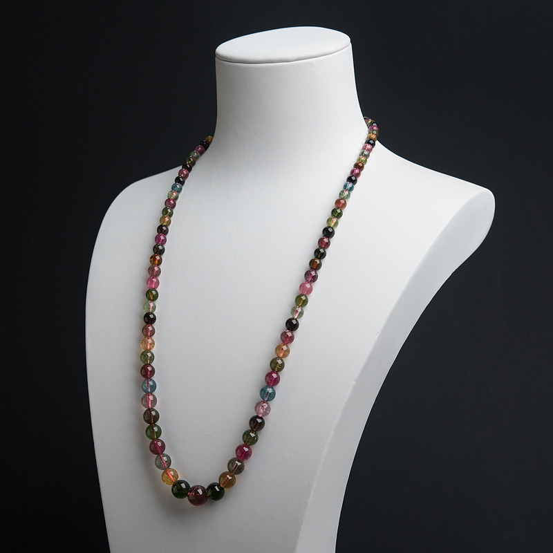 天然彩虹碧玺塔链-红掌柜