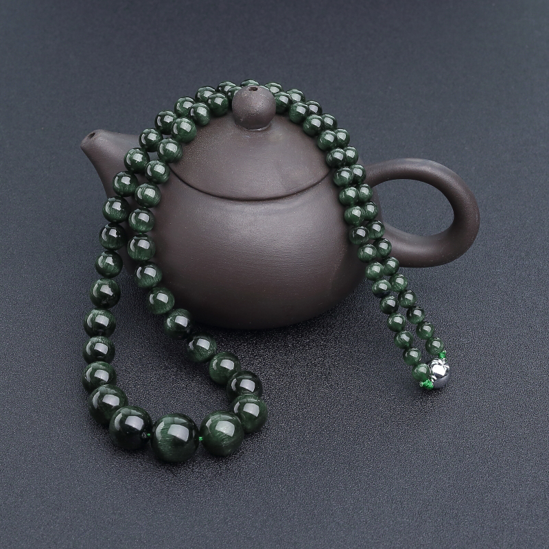 天然蓝绿猫眼碧玺塔链-红掌柜