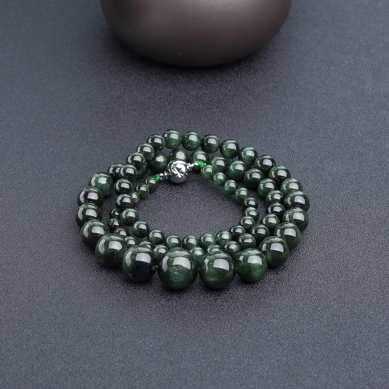 巴西蓝绿猫眼碧玺塔链-红掌柜