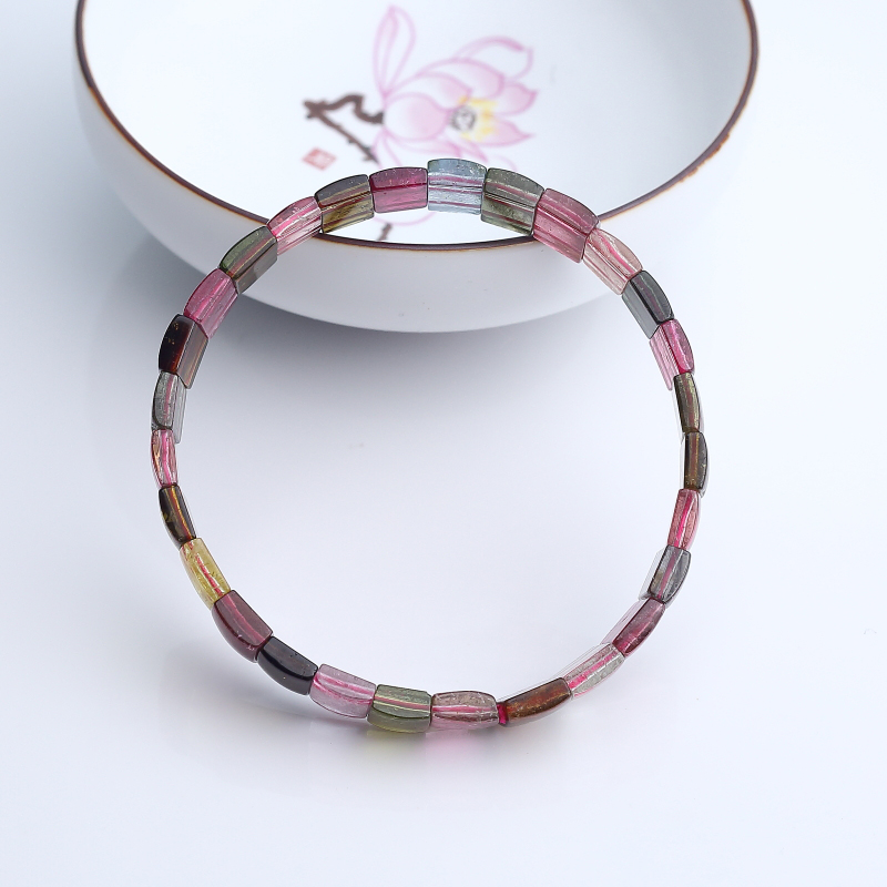 彩虹碧玺手串-红掌柜