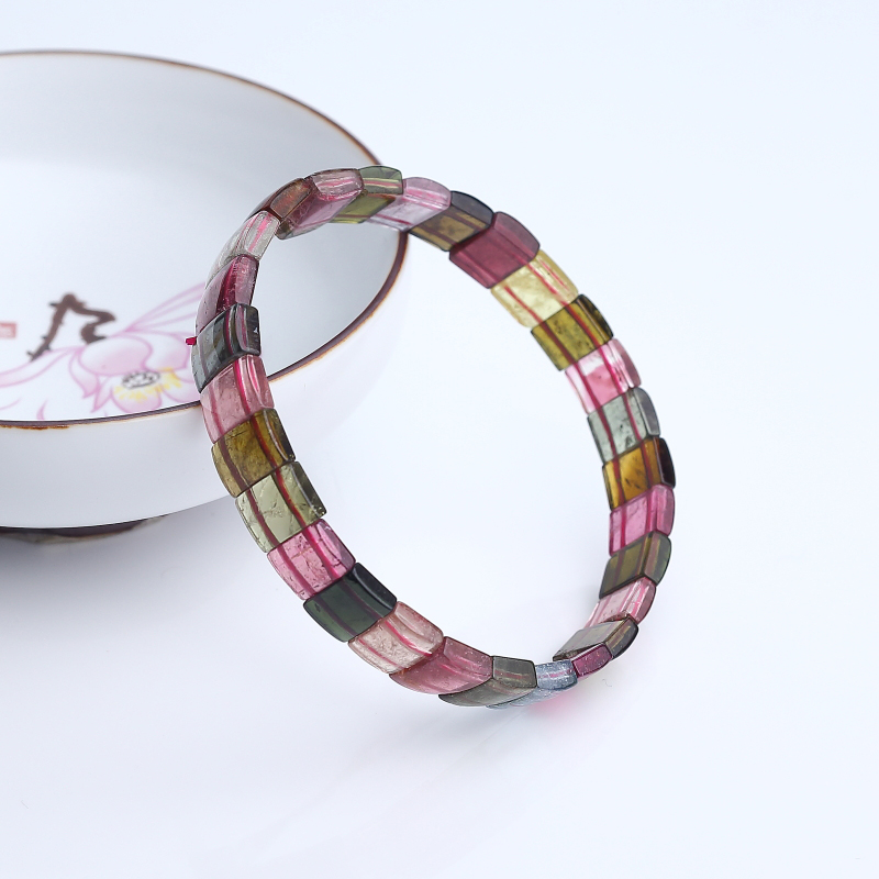 巴西彩虹碧玺手串-红掌柜