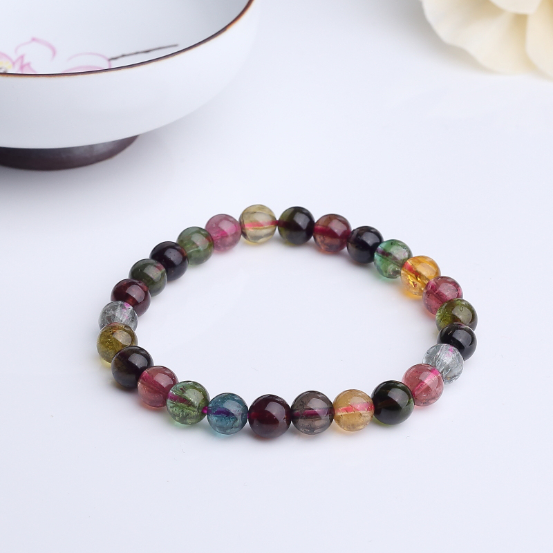 巴西天然碧玺单圈手串-红掌柜